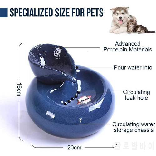Electric Ceramic Drinking Fountain For Cats Dogs Drinking Bowl Automatic Cat Water Fountain Dispenser Pet Products Food Bowl