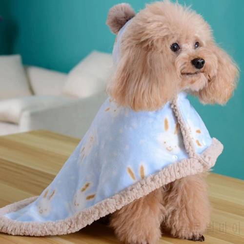 Pet Capes Cats Dogs Hooded Capes Pet Pajamas Kittens Puppy Sleeping Bags Plus Velvet Warm Dual-use Clothes Pet Accessories