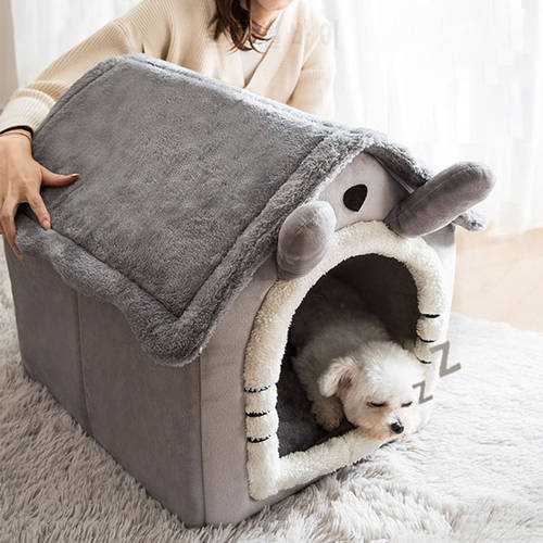 Warm Cat Bed Dog Supplies Cat House Dog Accessories Pet House Soft for Dog Puppy Dog House Indoor Bed Dog