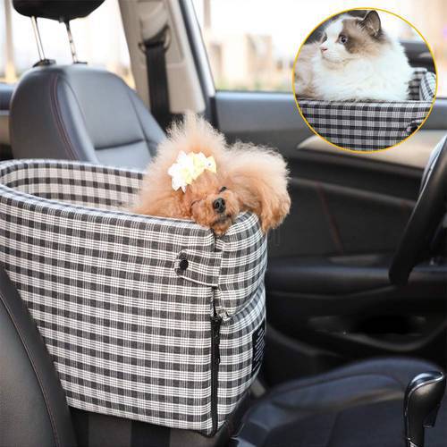Small Dog Cat Booster Seat ON Car Armrest Perfect for Small Pets | Included Safety Chihuahua Teddy Tethers Pet Seat