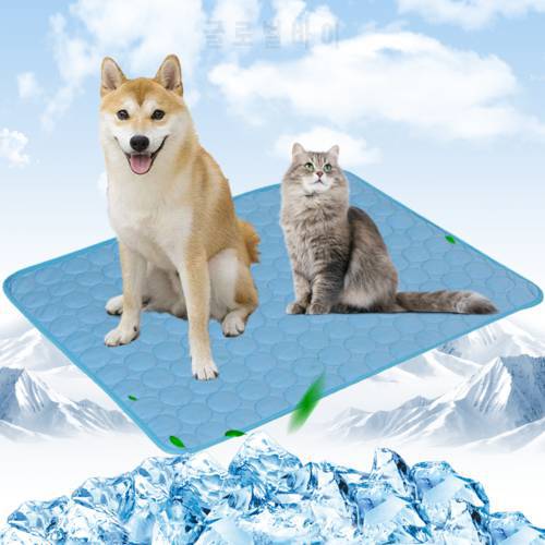Cooling Dog Mat Summer Breathable Dog Bed Cat Pad Washable Pet Ice Mat Beds for Small Medium Large Dogs Cooling Sleep Blanket