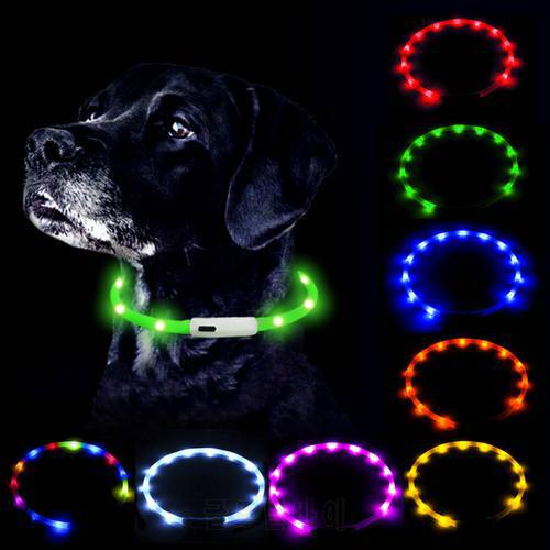 New USB Charging Dog Collar LED Glowing Pet Dog Collar Night Luminous Dog Collars Rechargeable Night Safety Flashing Necklace