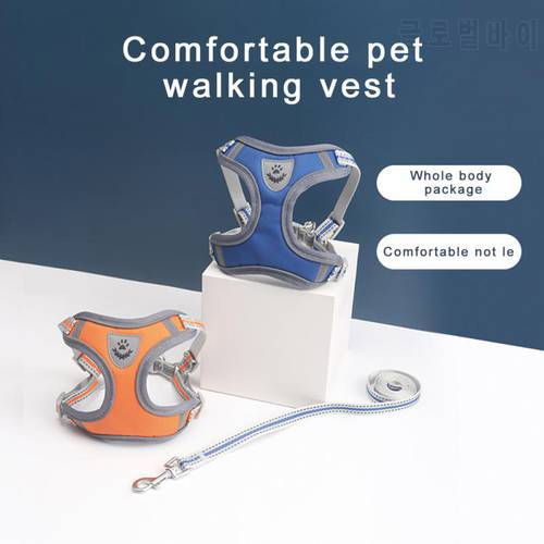 Adjustable Cat Harness And Leash Reflective Escape Proof Breathable Vest Walking Lead Leash Kitten Puppy Harnesses Pet Clothing