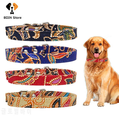 New Bohemian Style Pet Dog Collar Double Layer Colorful Ethnic Style Dog Collar Leash for Small Medium Large Dogs Accessories