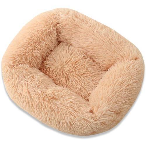 Square Dog Cat Bed with Side Cover Medium Large Sofa Plush Kennel Winter Warm Puppy Mat Nest Soft House Non-slip Basket Cushion