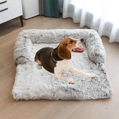 Pet Dog Bed Sofa For Dog Pet Calming Bed Warm Nest Washable Soft Furniture Protector Mat Cat Blanket Large Dogs Sofa Bed Pink