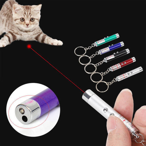 Funny Pet LED Laser Cat Toy Cat Chase Toys Portable Stainless Steel Pet Interactive Toy Cat Stick Cat Rods Pet Cat Accessories