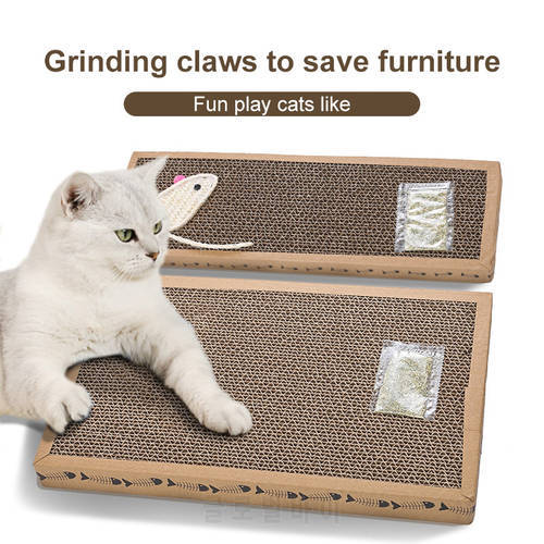 Wear-resistant Cat scratcher Catnip Cat Scratching Pad Pet Supplies Corrugated Paper Pad for Sharpen Nails Scraper Pet Cat Toys
