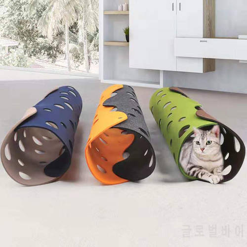 Custom Cat Tunnel Felt Mat Toy Collapsible Cats Tube Toys Cave Nest DIY Combination Play Tunnels Pet Interactive Toy