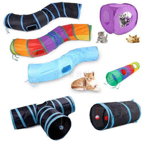Cat Toys Tunnel Foldable Pet Cat Kitty Pet Training Interactive Fun Toy Tunnel Bored For Puppy Kitten Rabbit Play Tunnel Tube