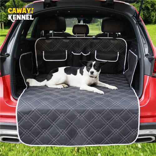 CAWAYI KENNEL Dog Car Trunk Mat Cover Pet Car Seat Cover Mat Trunk for Large Dogs Pet Hammock Transporter Protection with Pocket