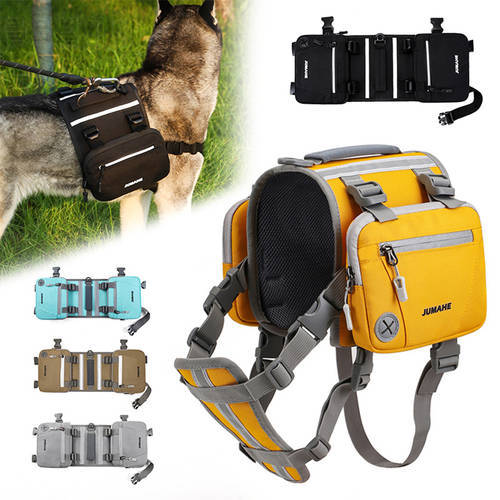Pet Outdoor Backpack Adjustable Reflective Tactical Dog Harness Pet Dog Saddle bags For Medium Large Dogs Dogs Pet Supplies