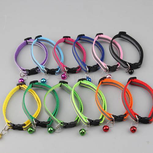 Dogs Collar Pet Reflective Patch Collar Pet Products Cat necklace Collar With Bell Luminous Collars Kitten Puppy Pet Supplies