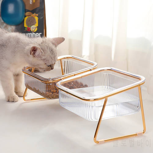 Non-Slip Dog Bowl With Stand for Cat Food Water Bowl Double Cat Bowl Dog Bowl Feeding Cat Feeder Protection Cervical Pet Supply