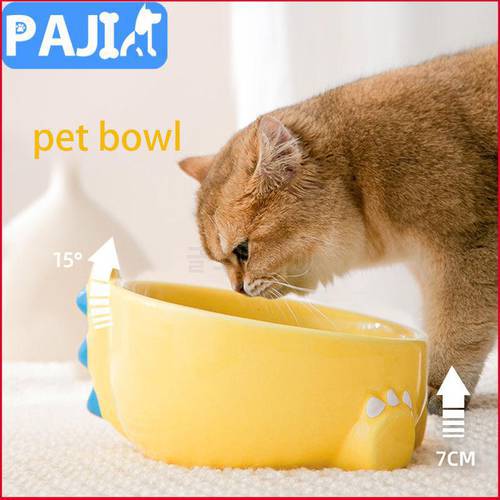 Ceramic Cat Pet Bowl Anti Overturn Dog Food Basin Protection Cervical Spine Eat Drink Pet Products Healthy Cute Puppy Supplies