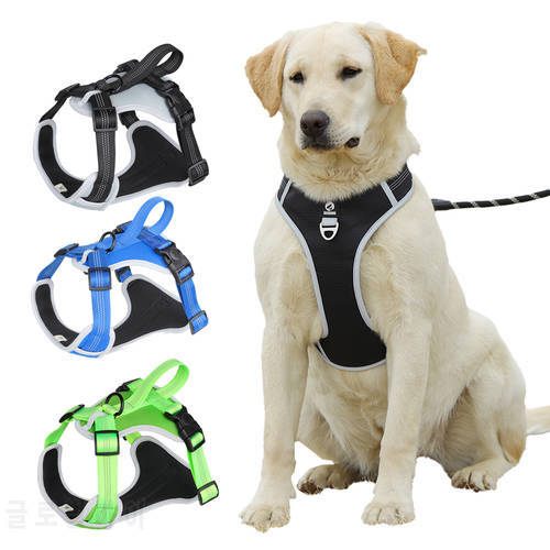 Reflective Large Dog Harness No Pull Breathable Adjustable Pet Dogs Harness Vest for Medium Big Dog Running Training Harnesses