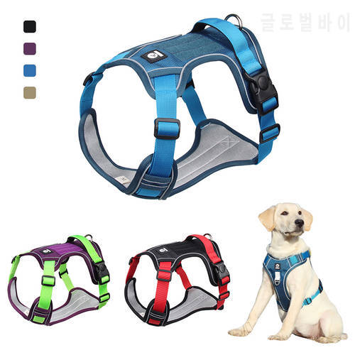 Nylon Dog Harness For Big Dogs Adjustable Safety Large Dog Harness Vest French Bulldog Greyhound Outdoor Walking Harnesses
