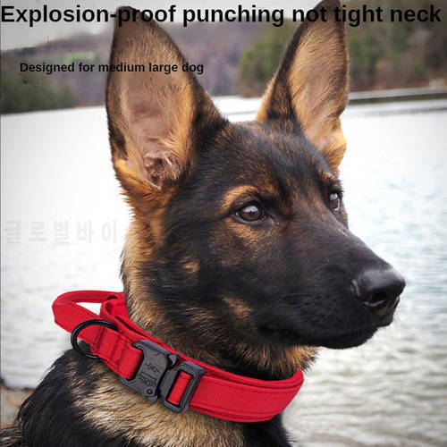Tactical Dog Collar Leash Set Adjustable Military Pet Collar Perro Leash Medium Large Dog German Shepherd Training Accessories