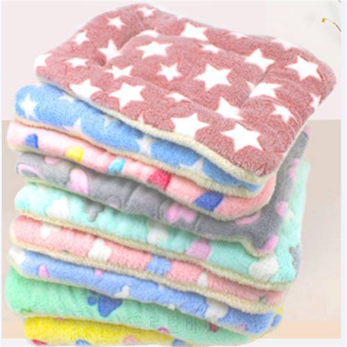 Soft Flannel Thickened Pet Soft Fleece Pad Star Pattern Blanket Bed Mat For Puppy Dog Cat Cushion Home Rug Warm Sleeping Cover