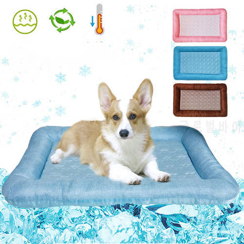 Dog Bed Summer Pet Cooling Mat Breathable Dog Cat House Ice Silk Cool Bed Puppy Kitten Sleep Cooling Cushion Pet Accessories