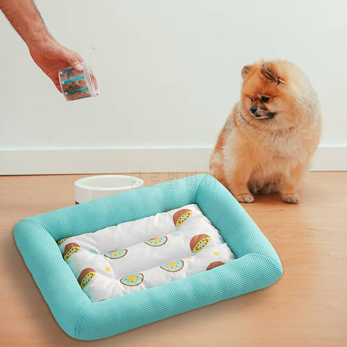 Dog Cooling Mat Summer Dog Mat Cat Breathable Blanket Large Ice Silk Cool Bed Washable Pet Indoor Sofa Cushion