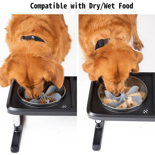 Dog Bowl Slow Feeder Cuttable Pet Feeding Supplies with Suction Cup Anti Choking for Large Medium Breed Prevent Obesity