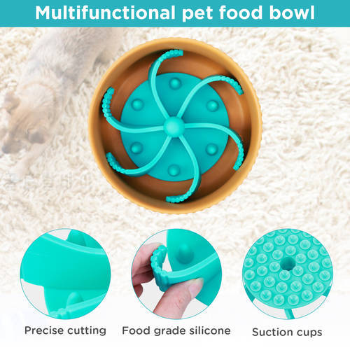 Slow Feed Dog Bowl Puzzle Maze Feeder for Fast Eaters 12 Suction Cup Dog Accessories For Dogs Water Bowl For Dogs Pets