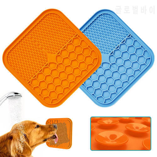Mat For Pet Dogs Cats Slow Food Bowls With suction cup Feeding Food Bowl Silicone Dog Lick Pad Dog Slow Feeders Treat Dispensing