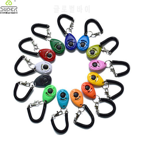 50pcs/pack Pet Dog Training Equipment Plastic New Dogs Click Trainer Aid Adjustable Wrist Strap Sound Key Dogs Pets Accessories