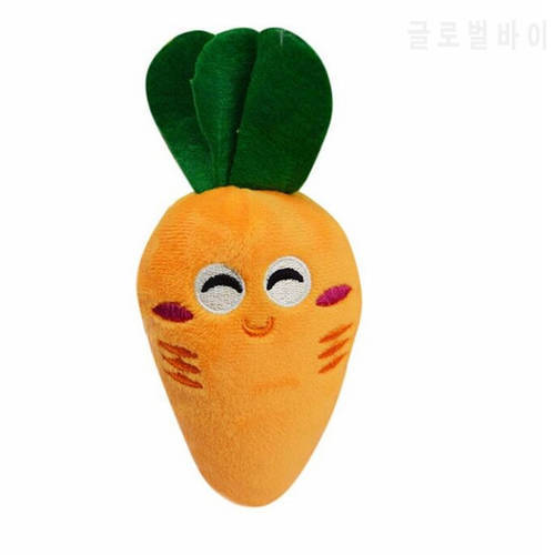 Supply Soft Fleece Smiling Carrot Cute Dog Chew Squeak Toys For Small Dog Puppy