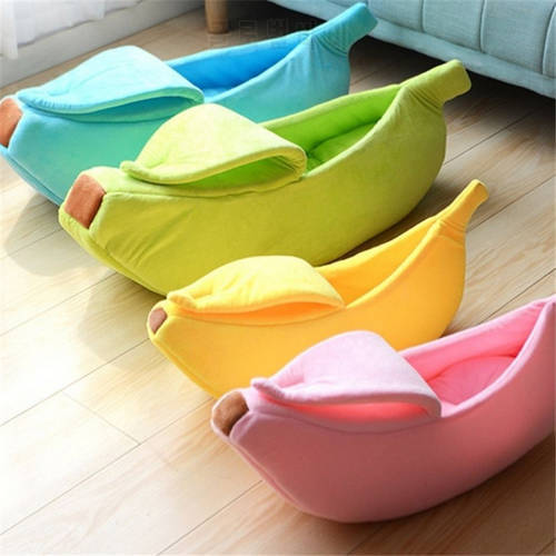 Funny Banana Cat Bed House Cute Cozy Cat Mat Beds Warm Durable Portable Pet Basket Kennel Dog Cushion Cat Supplies Multicolor