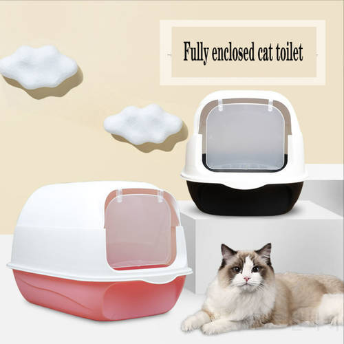 Closed Cat Litter Box Deodorant Cats Tray Toilet Environmentally Resin Removable Cover Kitten Litter Box Tray Pet Accessories