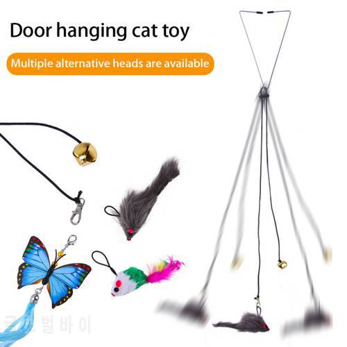 Pet Cat Toys Mouse Self Playing Door Hang Cat Toy Teaser With Adjustable Elastic Rope Interactive Kitten Pet Toy