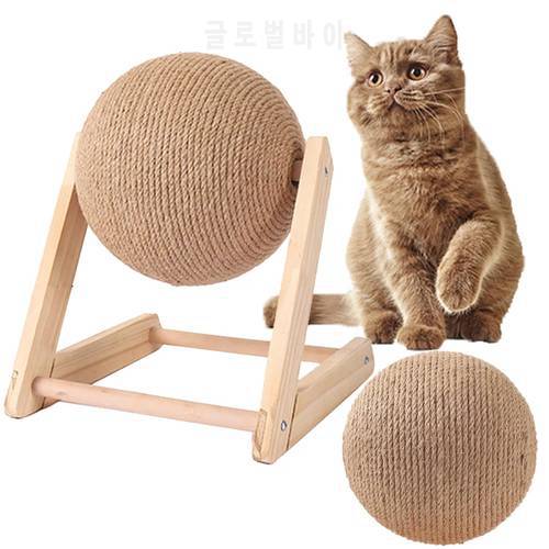 Cat Scratching Ball Toy Cat Scratching Wooden Board Natural Sisal Kitten Rope Ball Interactive Pet Scraper Funny Toy Hot Sale