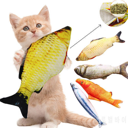 20/30/40 Creative Cat Toy 3d Fish Simulation Soft Plush Anti-Bite Catnip Interaction Chewing Fake Cat Fish Toy Pet Accessories