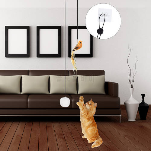 Simulation Bird Cat Toy Adjustable Length Hanging Door Type Double Head Cat Scratch Rope Funny Interactive Cats Toy