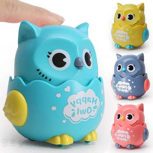 Pet Toys Cute Owl Shaped Press Mechanical Sliding Funny Cat Toy Classic Wind Up Toys for Small Midum Puppy Cat Dogs Plastic Gift