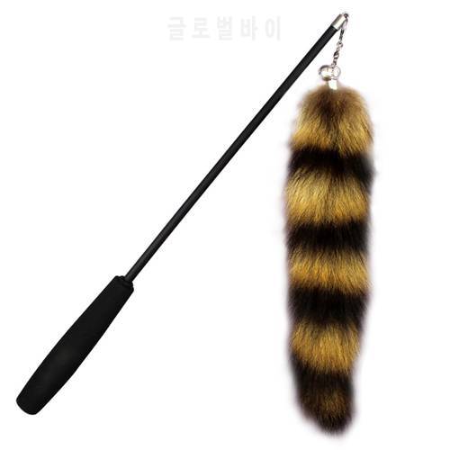 Cat Teaser Wand Fake Tail Fur Cats Teasing Stick Kitten Scratch Chew Rod Retractable String Feather Training Playing Bell Toys