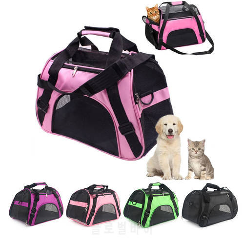 Soft-sided Carriers Portable Pet Sling Bag Pink Dog Carrier Bags Blue Cat Carrier Outdoor Travel Breathable Pets Handbag