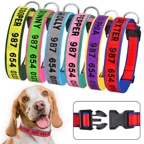 Embroidered Dog Collar Fashion Personalized Pet Collar Nylon Custom Dog Collar Accessories Regardless Of Male And Female Puppies