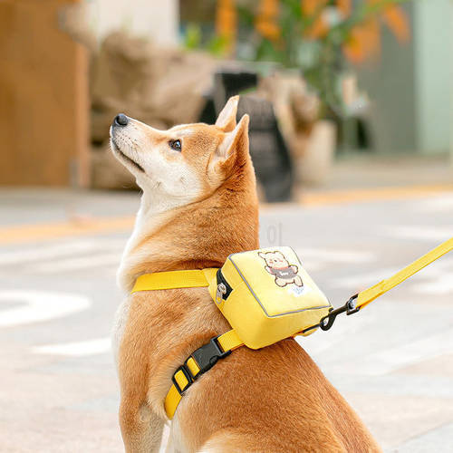 Dog Harness with Backpack Dog Harness Leash Set Cat Traction Rope Dog Vest Leash Cat Walking Rope Breathable Leash Pet Supplies