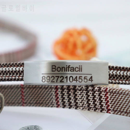 Personalized Cat Collar with Bell Fashion Houndstooth Floral Pattern Customazied Collar for Cats Kittens with ID Tag Pet Product