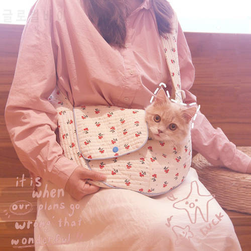Cat Carrier Bag Dog Puppy Kitten Carrier Outdoor Travel Handbag Canvas Single Shoulder Cat Bag Sling Comfort Tote Bag Breathable