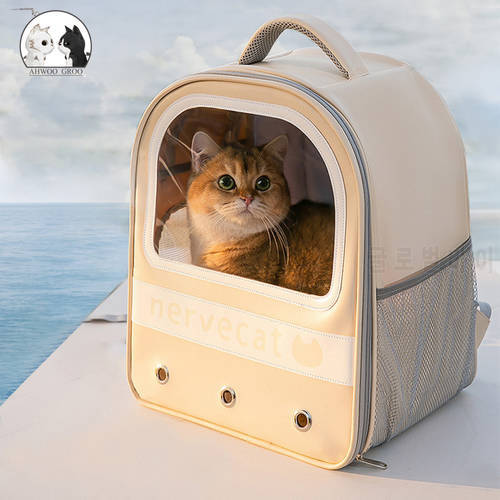 Large Capacity Cat Dogs Backpack Carrying Bag Folding Pet Chest Portable Outdoor Travel Pets Carrier Breathable Pet Cat Carrier