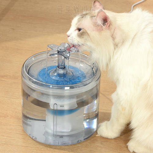 2L Pet Water Dispenser With Faucet Transparent Filter Quiet Automatic Pet Drinking Fountain For Cats Dogs With Sensor Kit