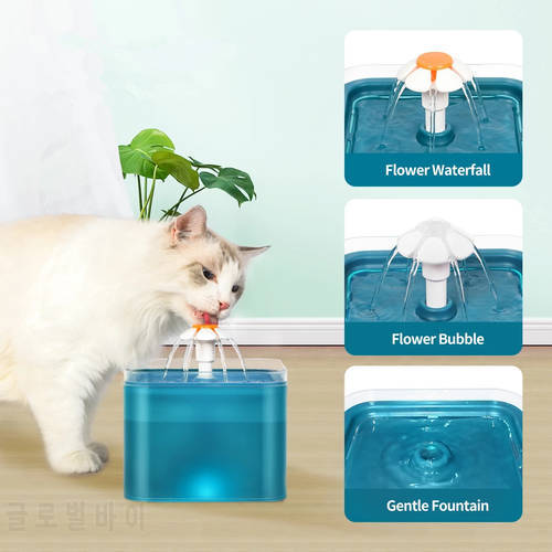 2L Automatic Cat Water Fountain Filter Indoor LED Water Feeder with Recirculate Filtring USB Pet Drinker Bowl Cat Dog Drinking