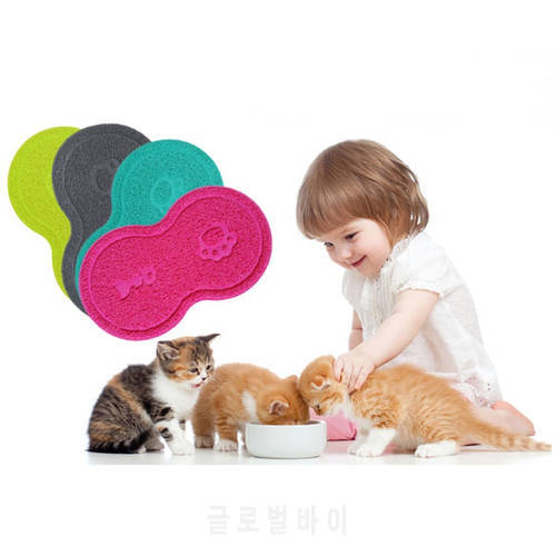 Cloud Shape Pet Cat Dog Feeding Mat Pad Solid Paw Fishbone Pattern Dish Bowl Antislip Placemat Easy Washing Pet Accessories