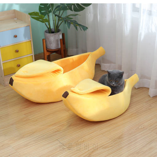 Cat Bed Banana Shape Washable Pet House Cat Cave Basket Warm Soft Funny Kitten Nest Sleeping Bag For Small Dogs Cats Accessories