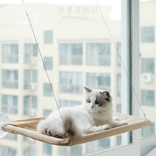 Cat Hanging Beds Pet Hammock Bed for Cats Comfortable Cat Window Hammock with Blanket Kitty Sunny Window Seat Mount Bearing 15kg