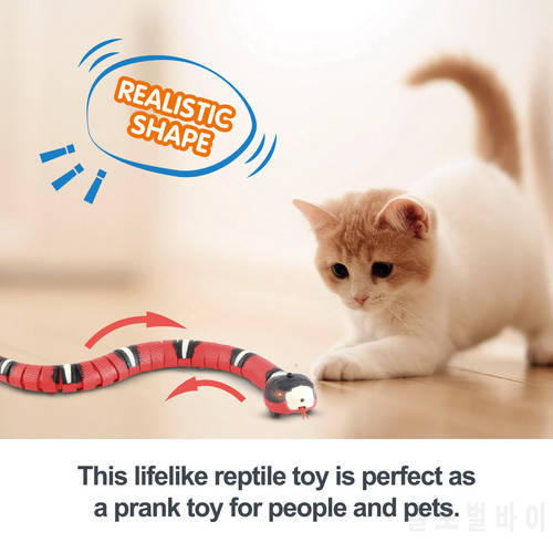 Smart Sensing Interactive Cat Toy Automatic Eletronic Snake Cat Teasering Play USB Rechargeable Kitten Toys for Cats Dogs Pet